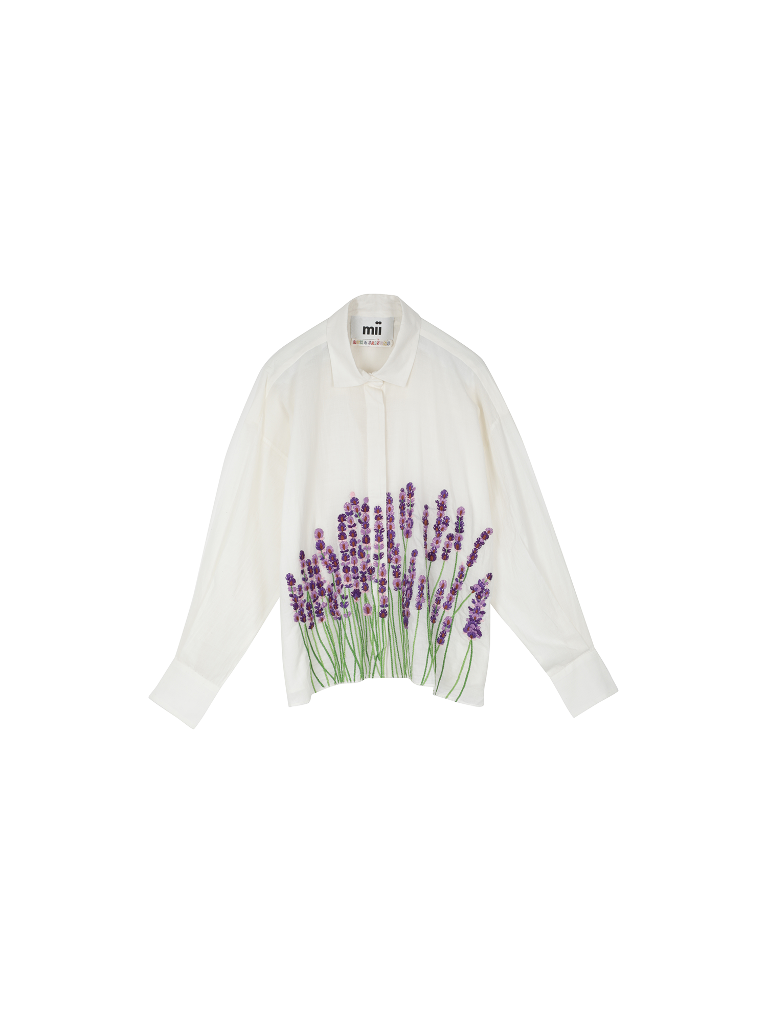 MII Greta La Lavande chemise femme coton brodée