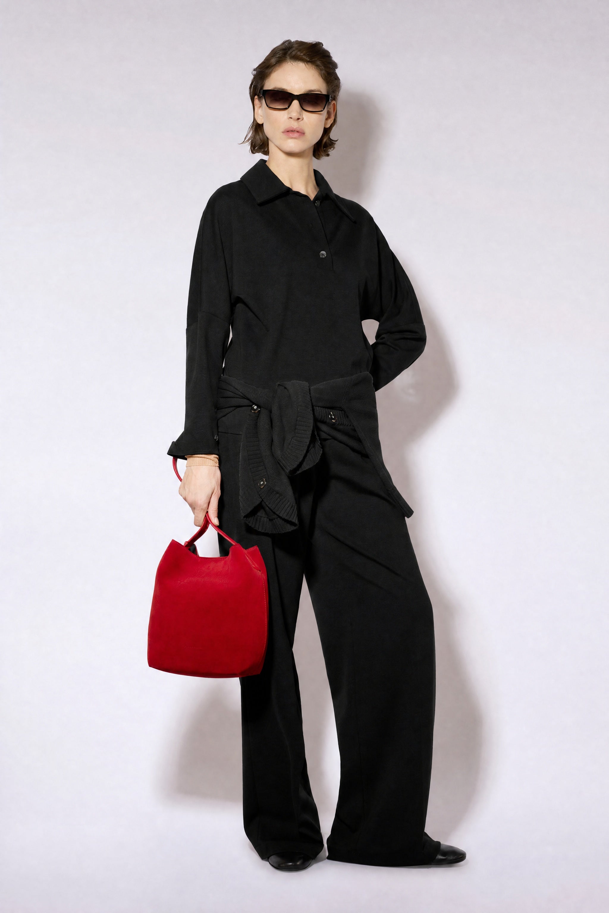 Liviana Conti Miranda blouse mirtillo manches longues col polo