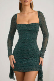 Oh Polly Tivoli 6790 robe courte vert émeraude strass