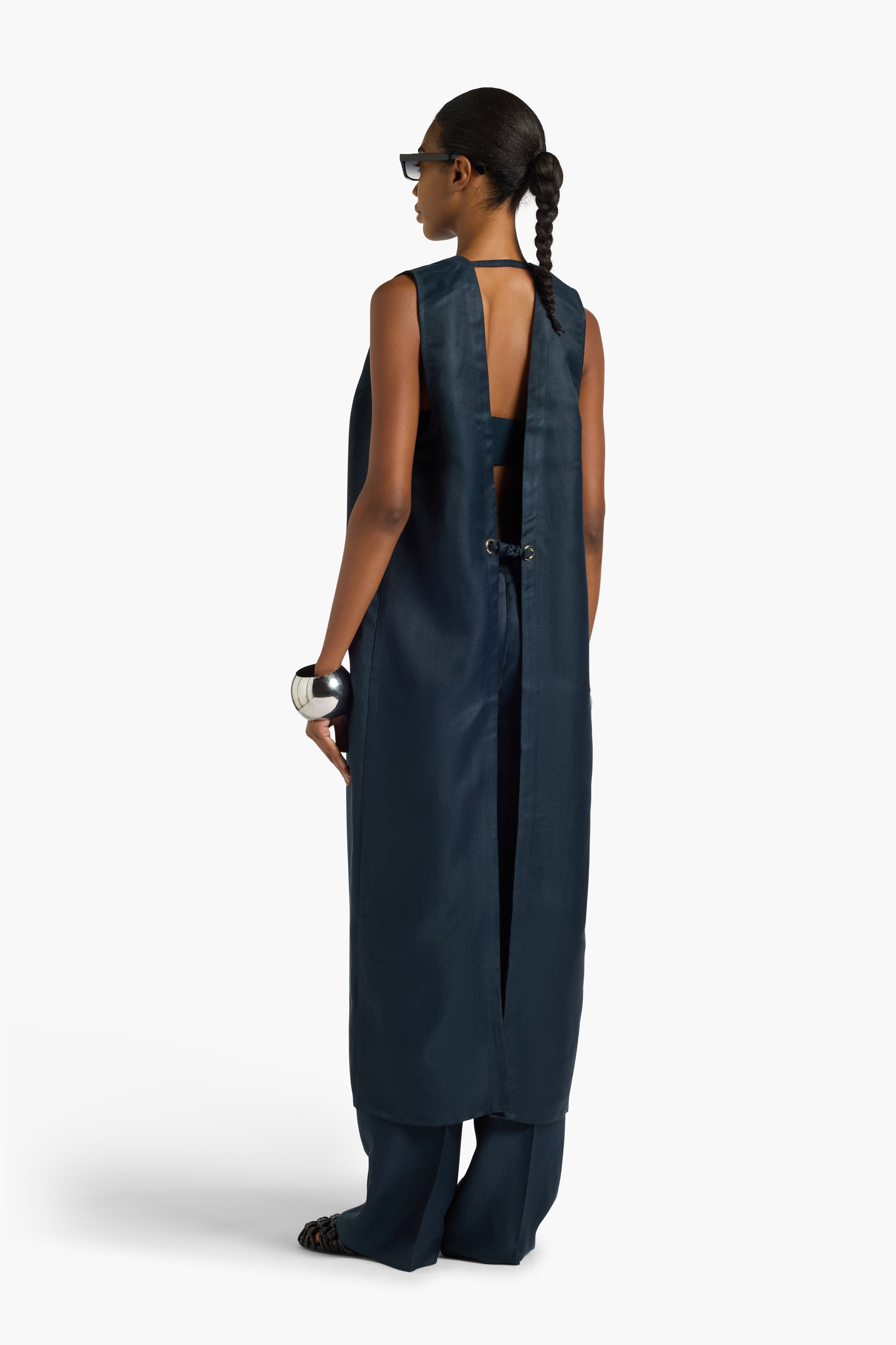 Liviana Conti Ezra gilet long gabardine abisso