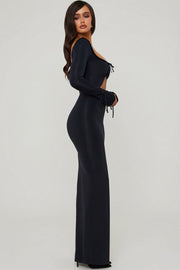 Oh Polly Matilda Cut-Out Maxi Robe Noir