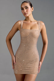 Oh Polly Sindre 10170 robe mini strass almond