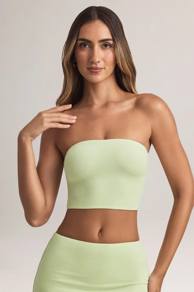 Oh Polly Verna Top Bandeau Lime - Crop Top Modal Vert