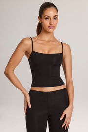 Oh Polly Ailany 14808 Top Débardeur Noir Moulant