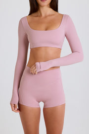 Oh Polly Shorts BT1639B short taille haute mauve stretch