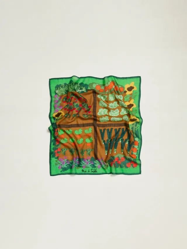 MII Carré Soie 65 Le Potager foulard soie 65x65