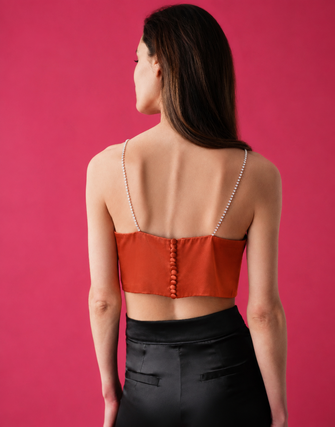 The Ethiquette Gigi Terracota crop top soie taille M