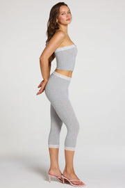Oh Polly Zorina 16433 legging capri gris chiné modal