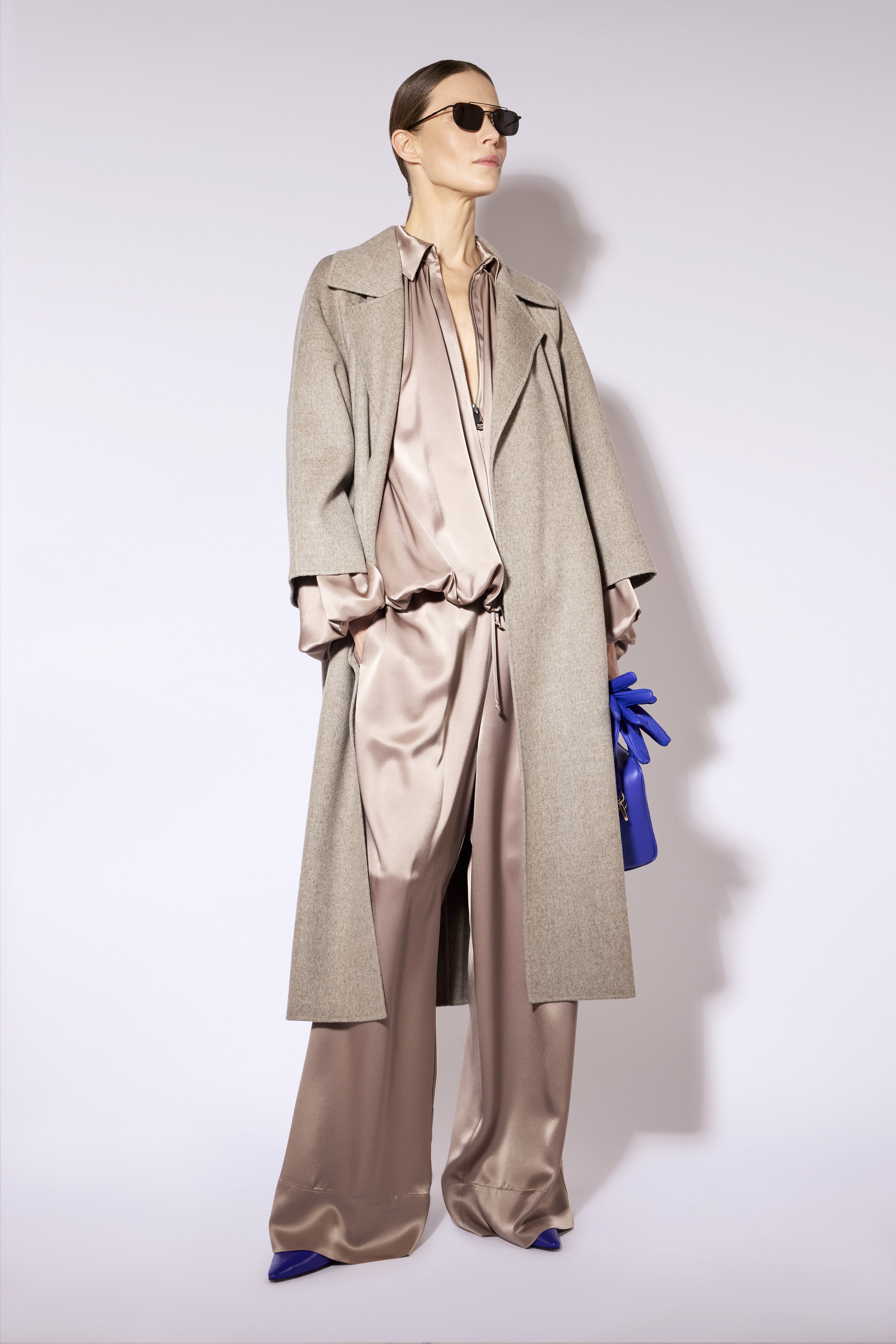Liviana Conti Wayne manteau laine-yak marron ceinturé