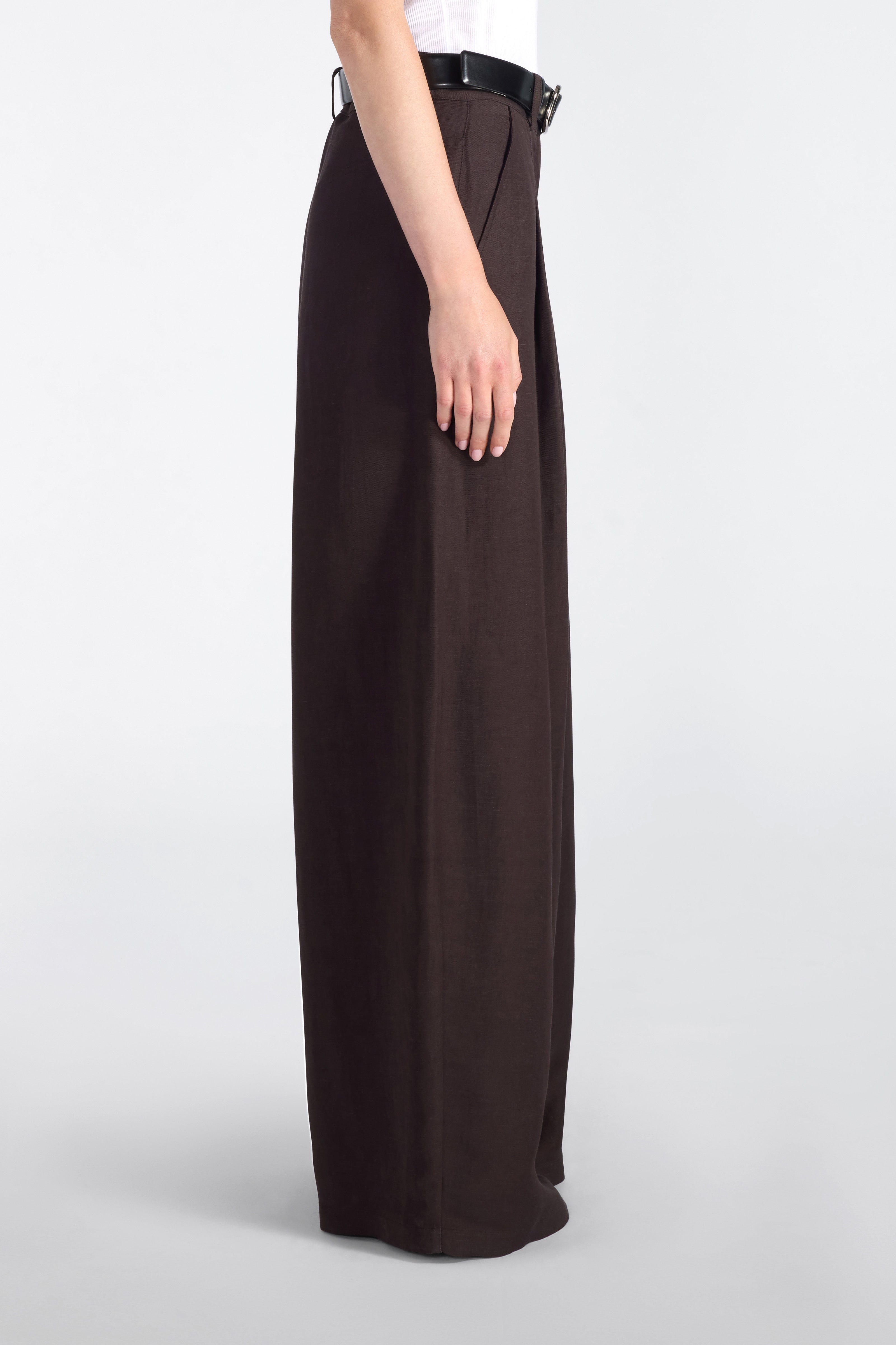 Liviana Conti Gareth pantalon palazzo lin fondente