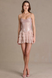 Oh Polly robe mini corset perle strass à volants 15843