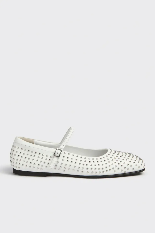 Liviana Conti Maya ballerine cuir blanc taille 38 cloutée