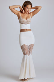 Oh Polly Skirts Sofie jupe longue ivoire dentelle