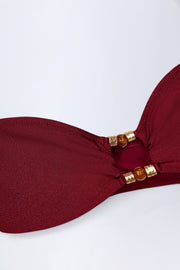 Oh Polly Swim une pièce bandeau dark cherry cut-out