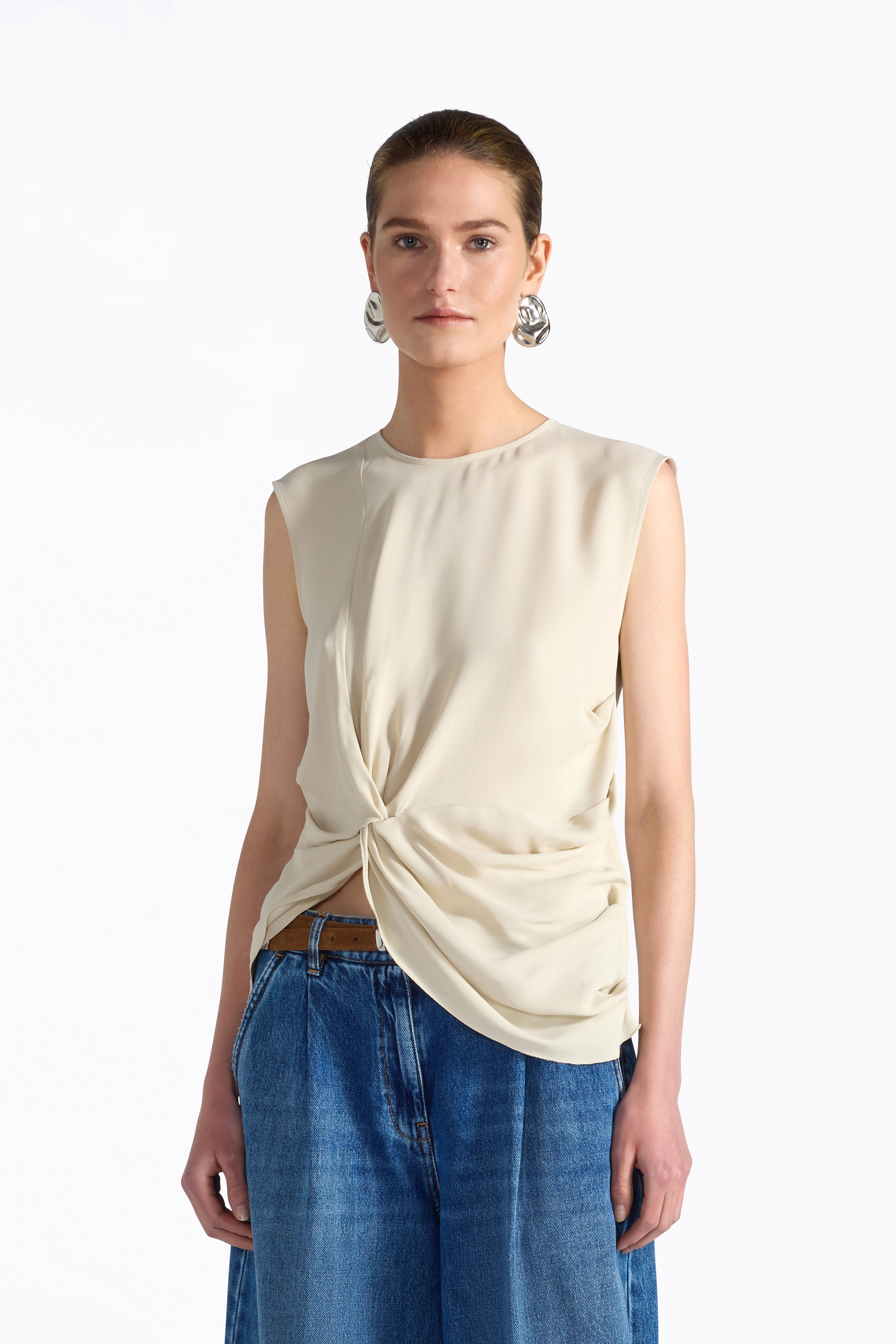 Liviana Conti Blouse Aglaia albâtre drapée