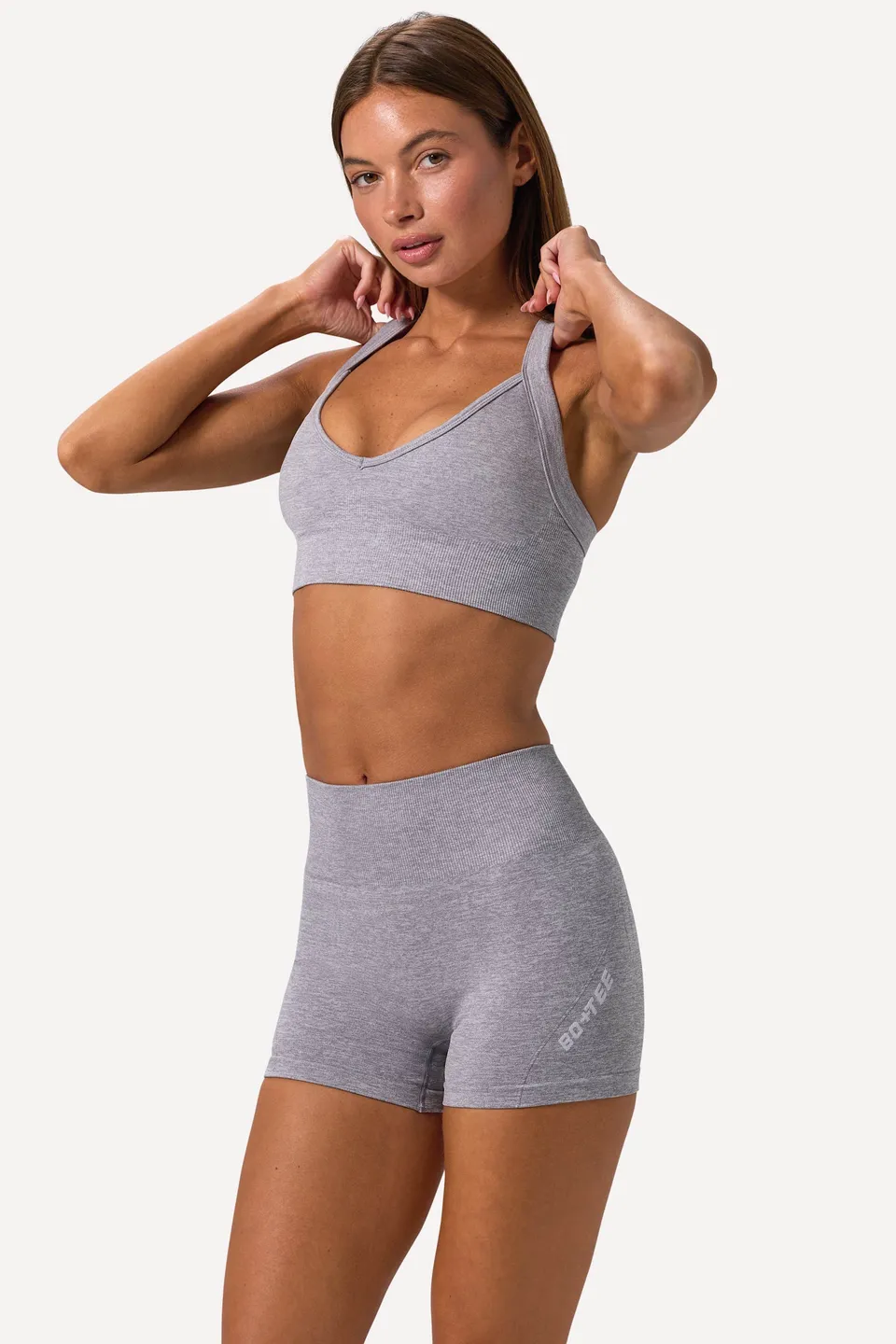 Oh Polly Super Sculpt BT02538 short sport gris chiné