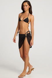 Oh Polly Swim Delia sarong noir mini 39 cm