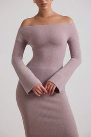 Oh Polly 12475 Terneigh robe maxi maille taupe