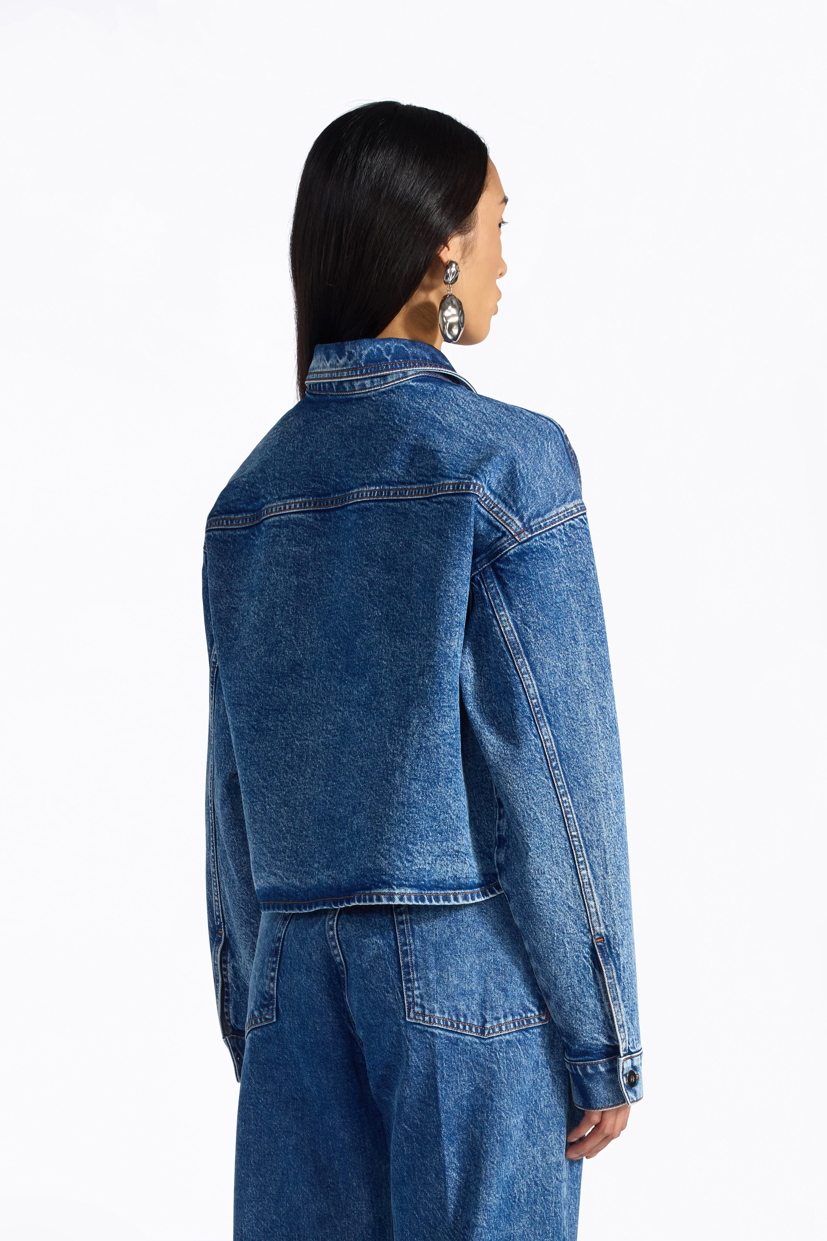 Liviana Conti Cameron veste chemise denim bleu XS-XL