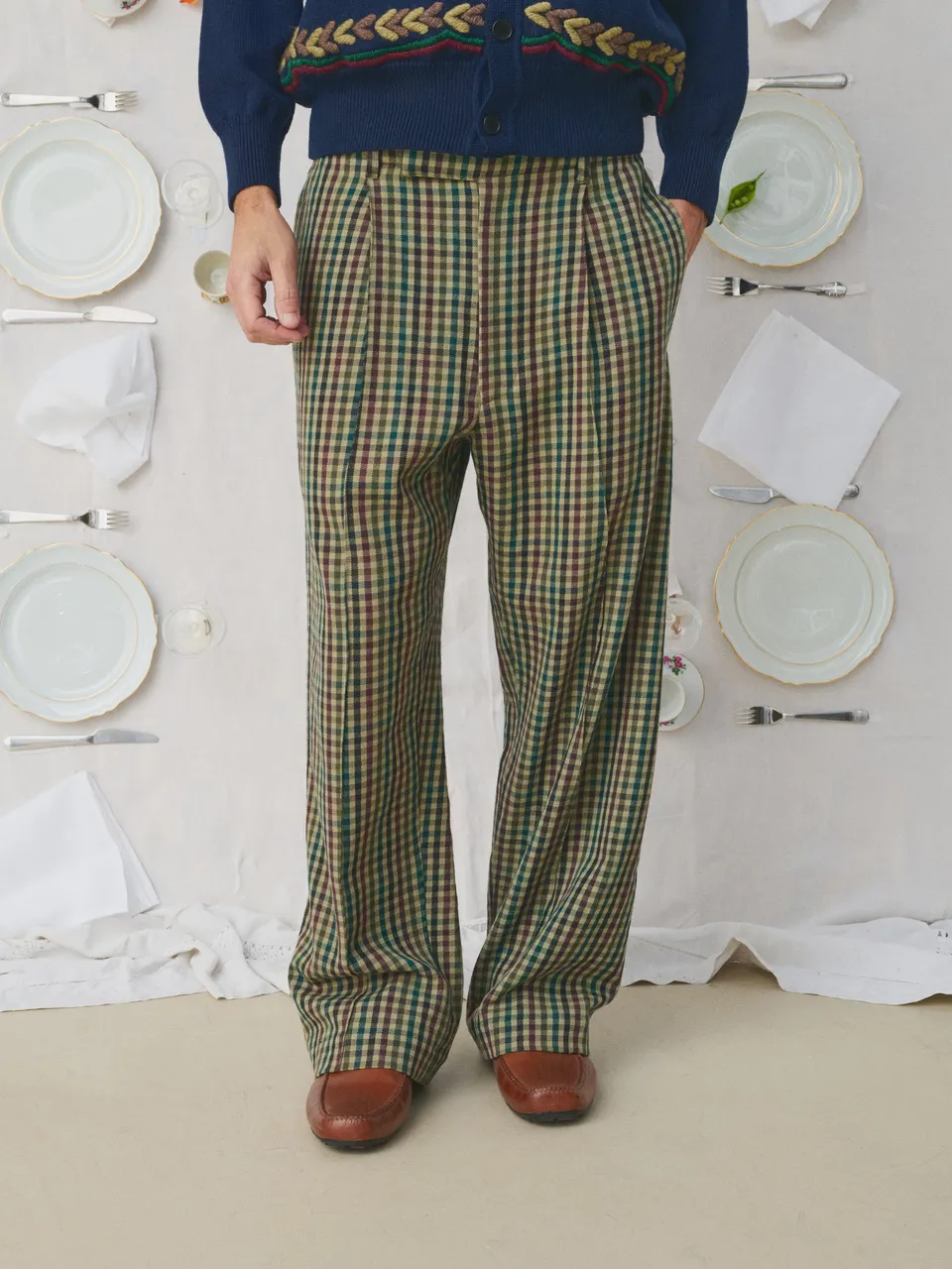 Mii à table Pantalon Deba La Vaisselle pantalon homme carreaux