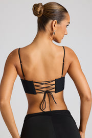 Oh Polly Syrene 8235 crop top noir cœur strass