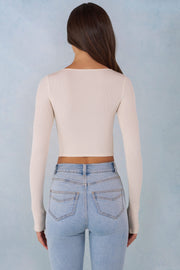 Oh Polly Base Layers Margaux 15823 top manches longues ivoire dentelle