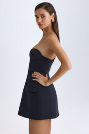 Oh Polly Arta robe bustier mini noire tulipe corset