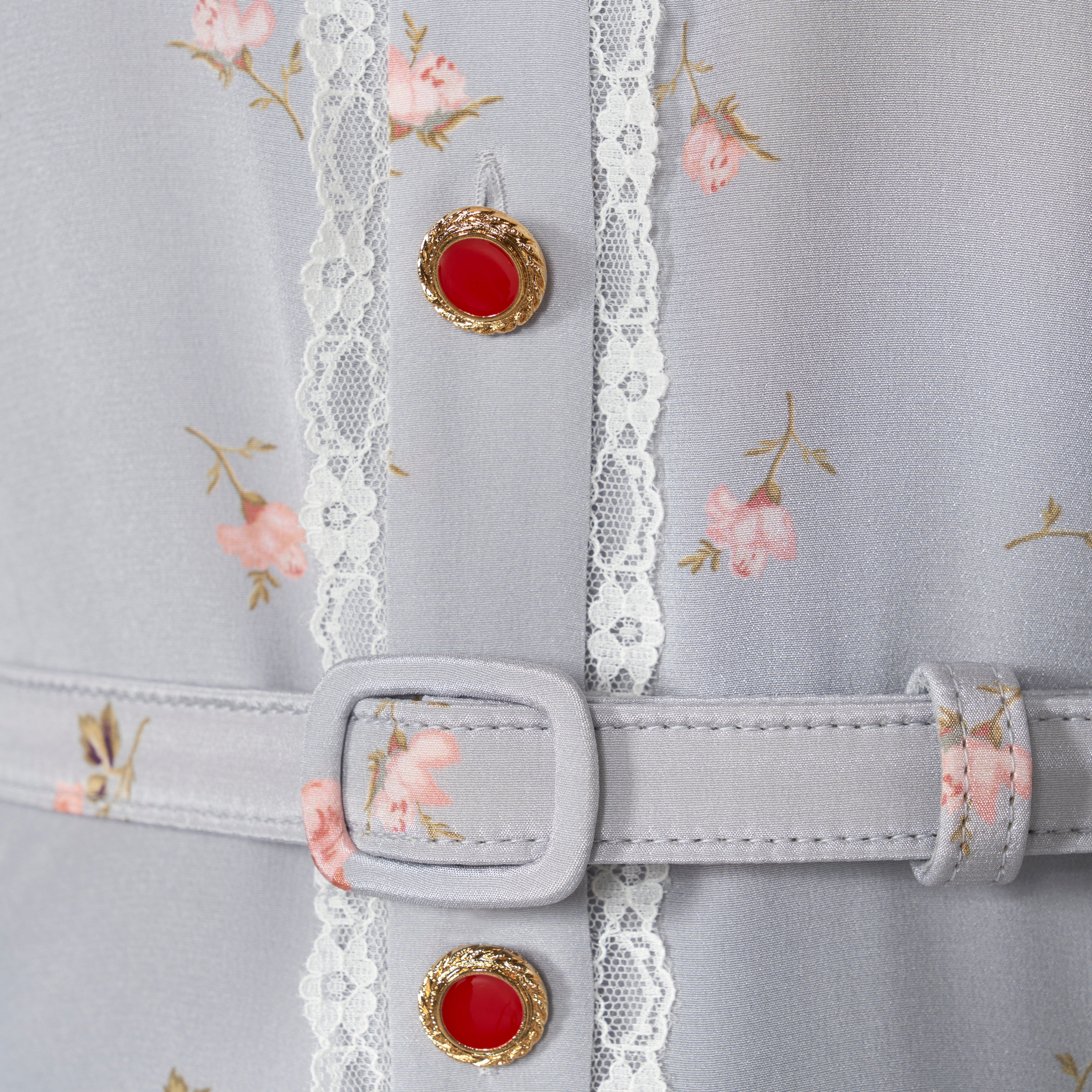 Alessandra Rich Floral Silk Midi robe soie gris rose taille 40