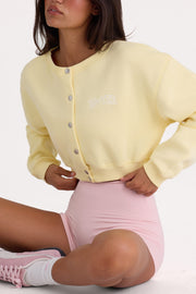 Oh Polly Gilet Cardigan Court Lemon Boutonné