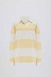 Oh Polly Tops T-Shirt Manches Longues BT2400 Jaune Rayé