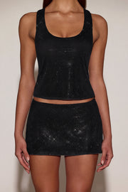 Oh Polly Aine 14968 top noir strass taille 34-46
