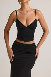 Oh Polly Elma 10640 caraco noir modal froissé