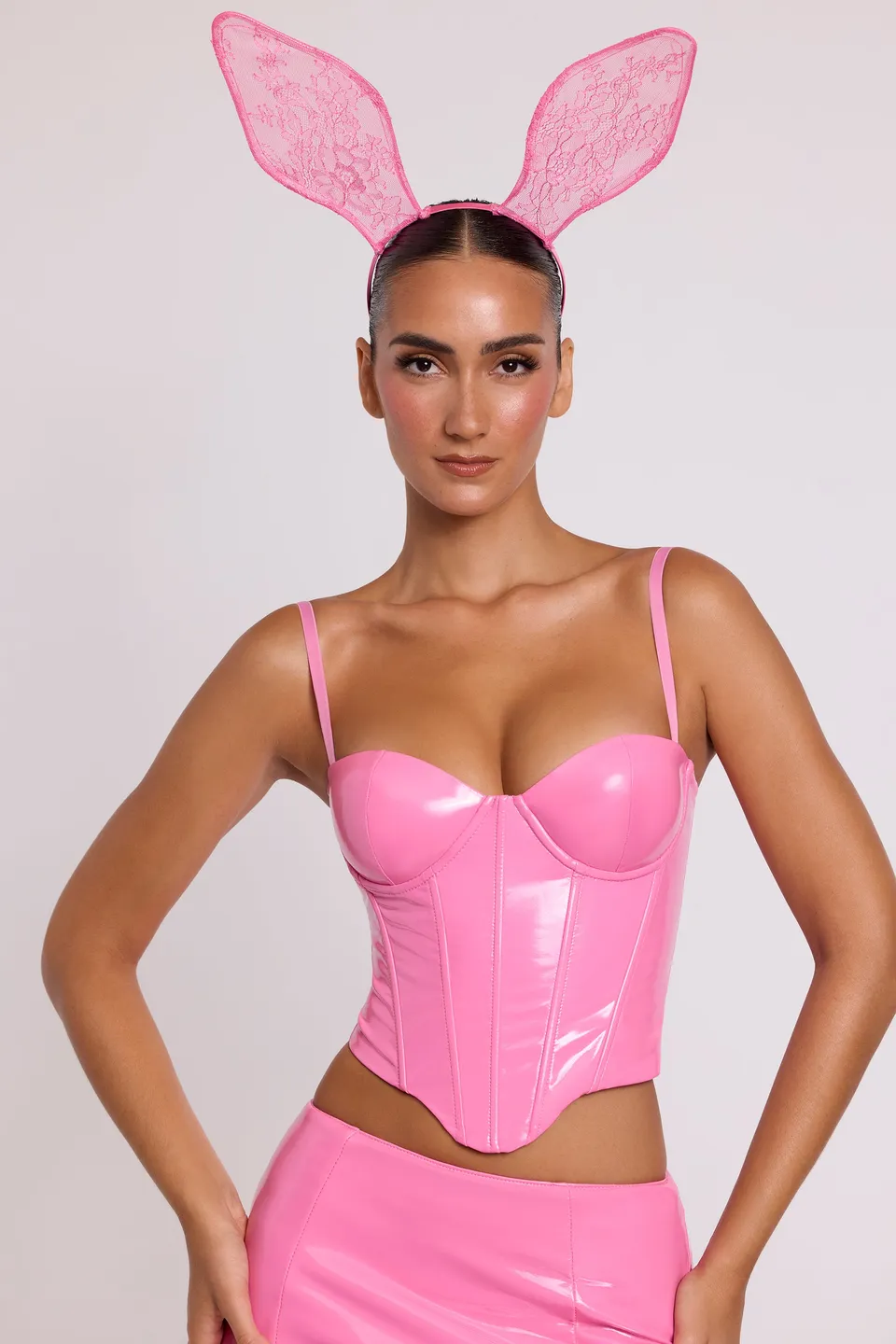 Oh Polly Tops Cassandra crop top rose vinyle armature