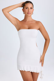 Oh Polly Misa 10174 robe mini blanche bandeau volants