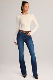 Oh Polly Lone jean flare indigo taille mi-haute