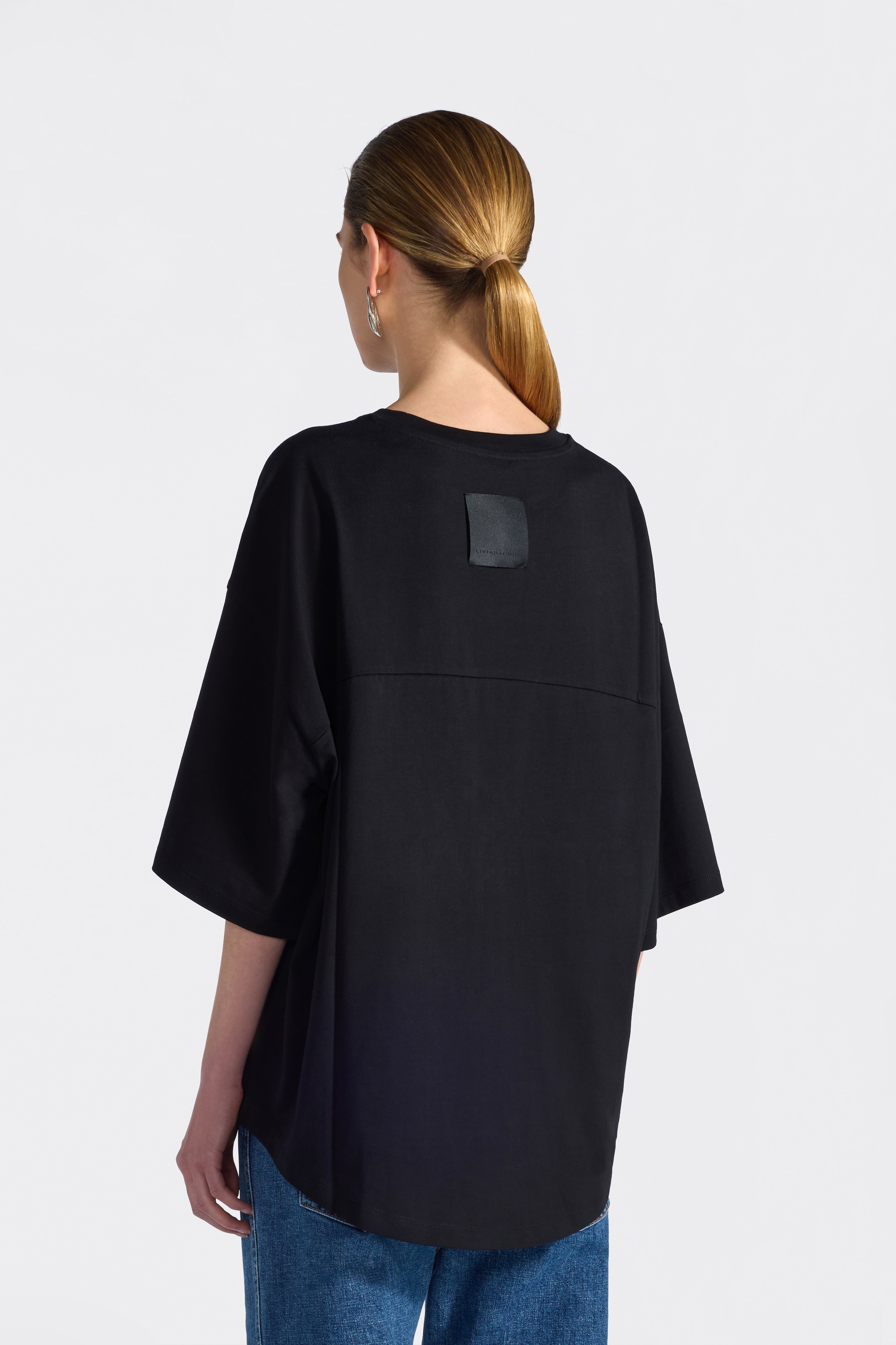 Liviana Conti Ivory t-shirt femme noir en coton