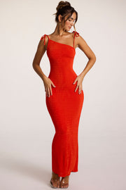 Oh Polly Noelia 7549 robe longue rouge feu dos nu