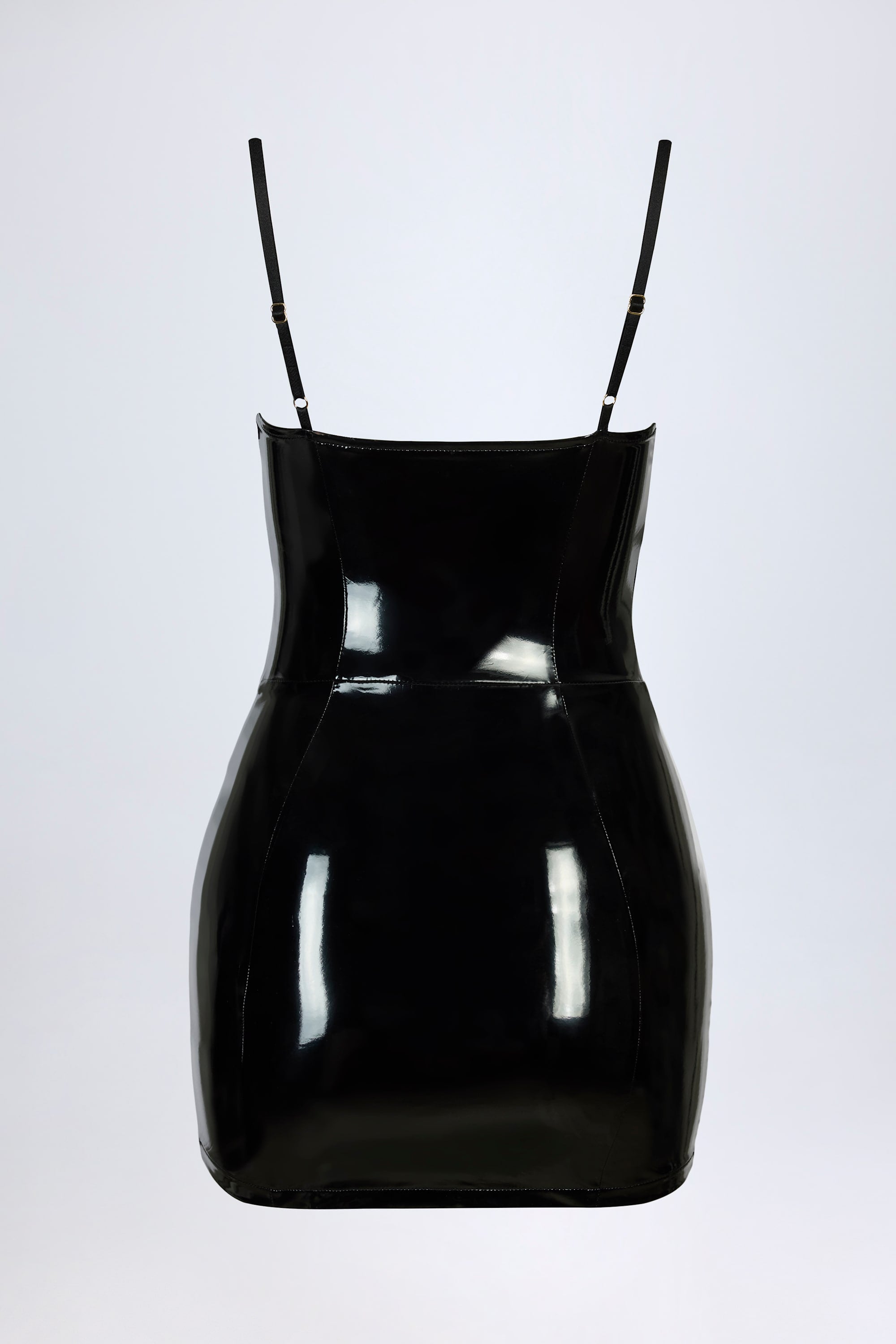 Oh Polly Coratina Mini Robe corset vinyle Noire bustier