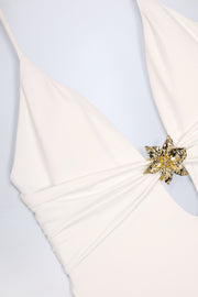 Oh Polly Maillot Une Pièce Blanc Découpé Bijou