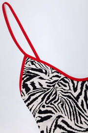 Oh Polly Ostend Maillot 1 Pièce Zèbre Dos Croisé