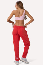 Oh Polly BT1352 Trousers jogging rouge oversize coton