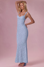 Oh Polly Lillienne robe dentelle bleu ciel sirène