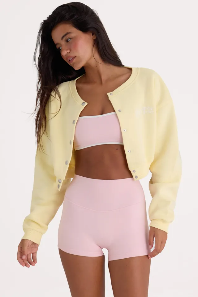 Oh Polly Gilet Cardigan Court Lemon Boutonné