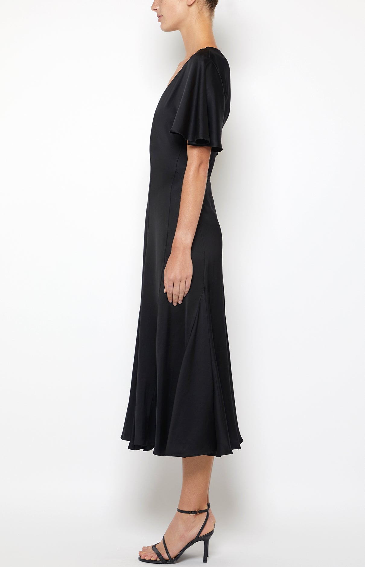 Prabal Gurung Dresses Midi Flutter robe noire soie