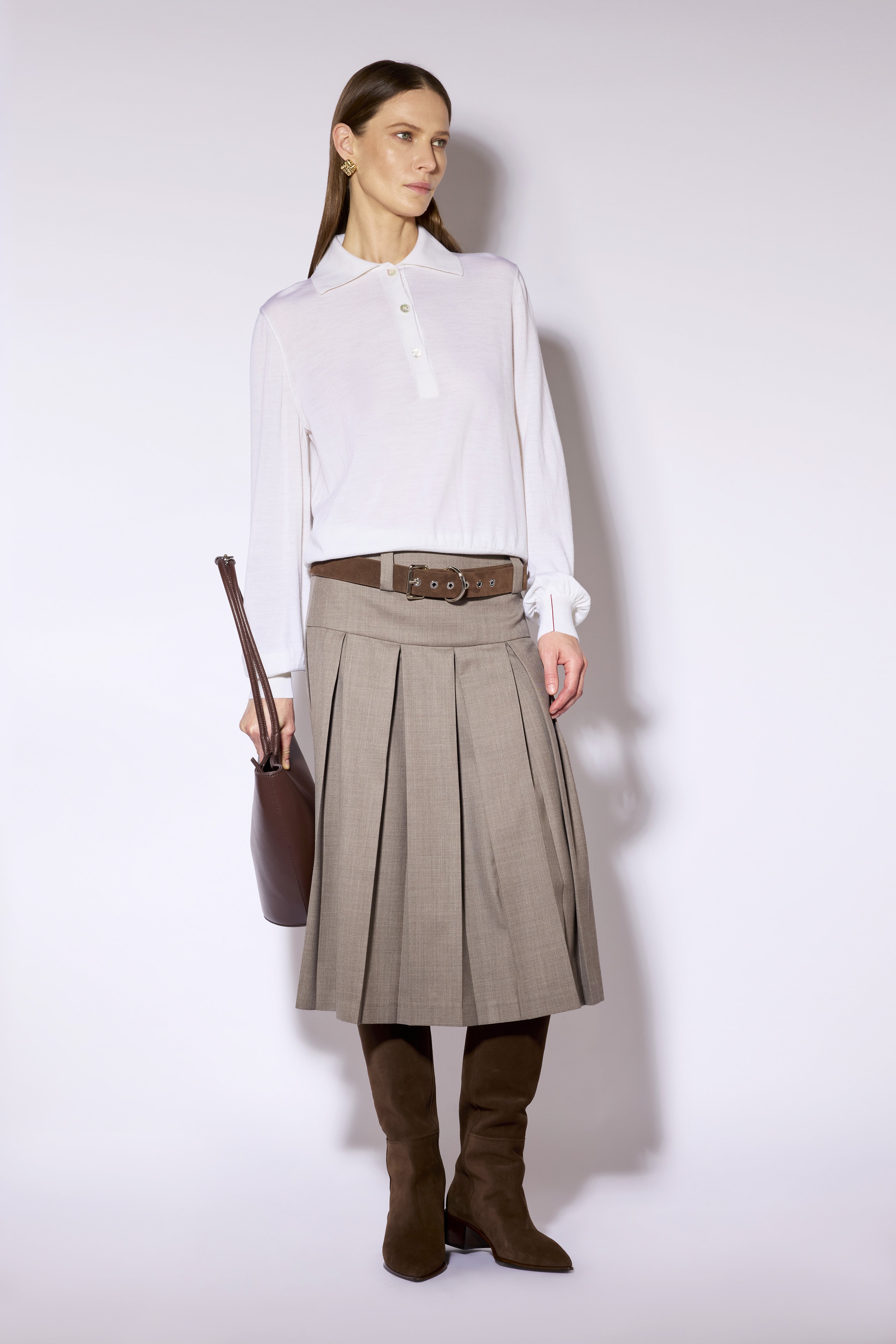 Liviana Conti Wendy jupe midi laine noir