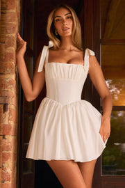 Oh Polly Marianna robe mini corset blanc coton