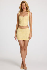 Oh Polly Elowise Lace Mini Skirt jupe jaune dentelle stretch