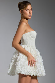 Oh Polly Embellished Evanthe 8064 robe mini corset blanc fleurs