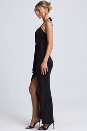 Oh Polly Margot robe maxi noire fente haute