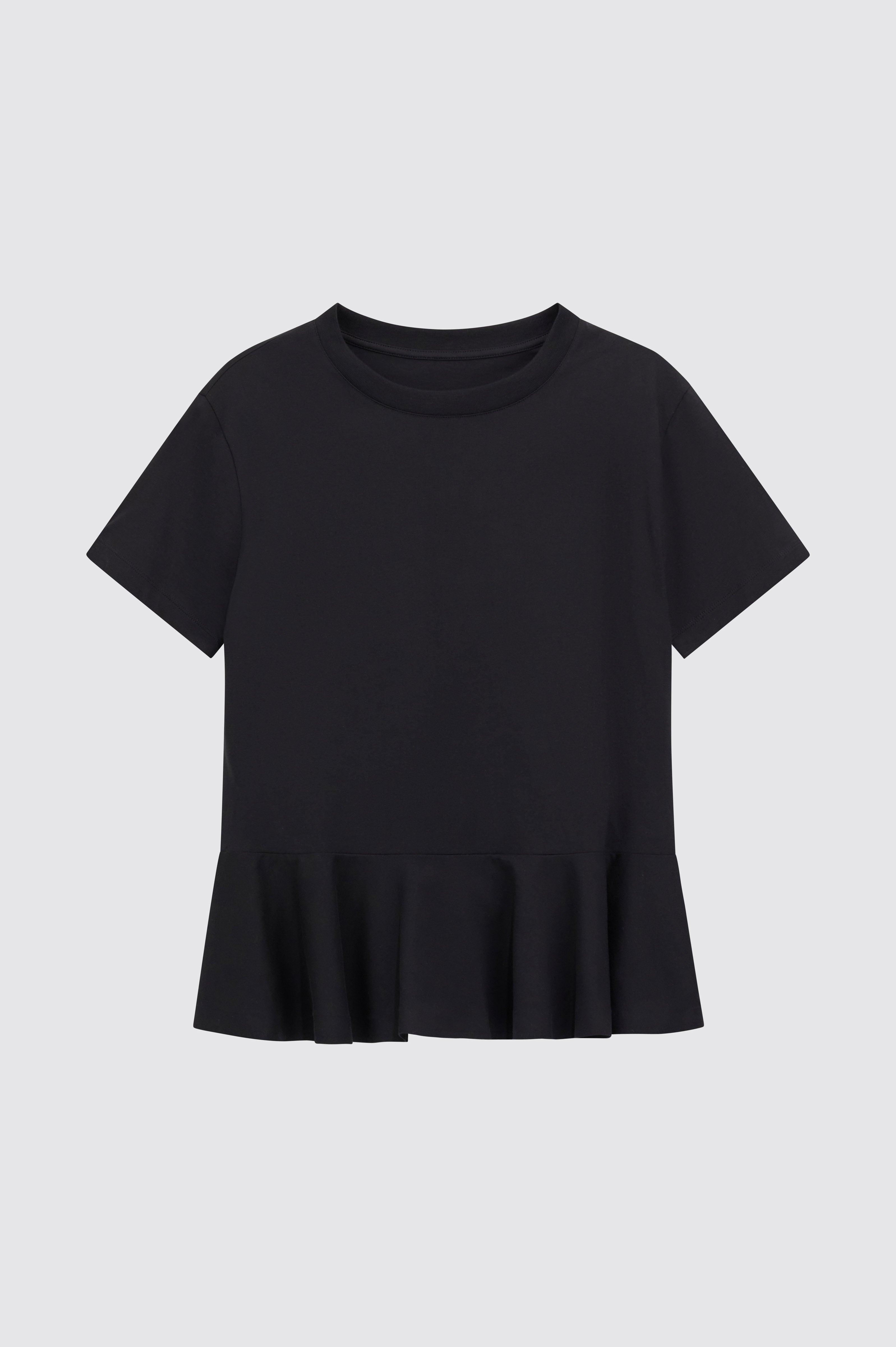 Liviana Conti T-shirt Fleur coton noir volant